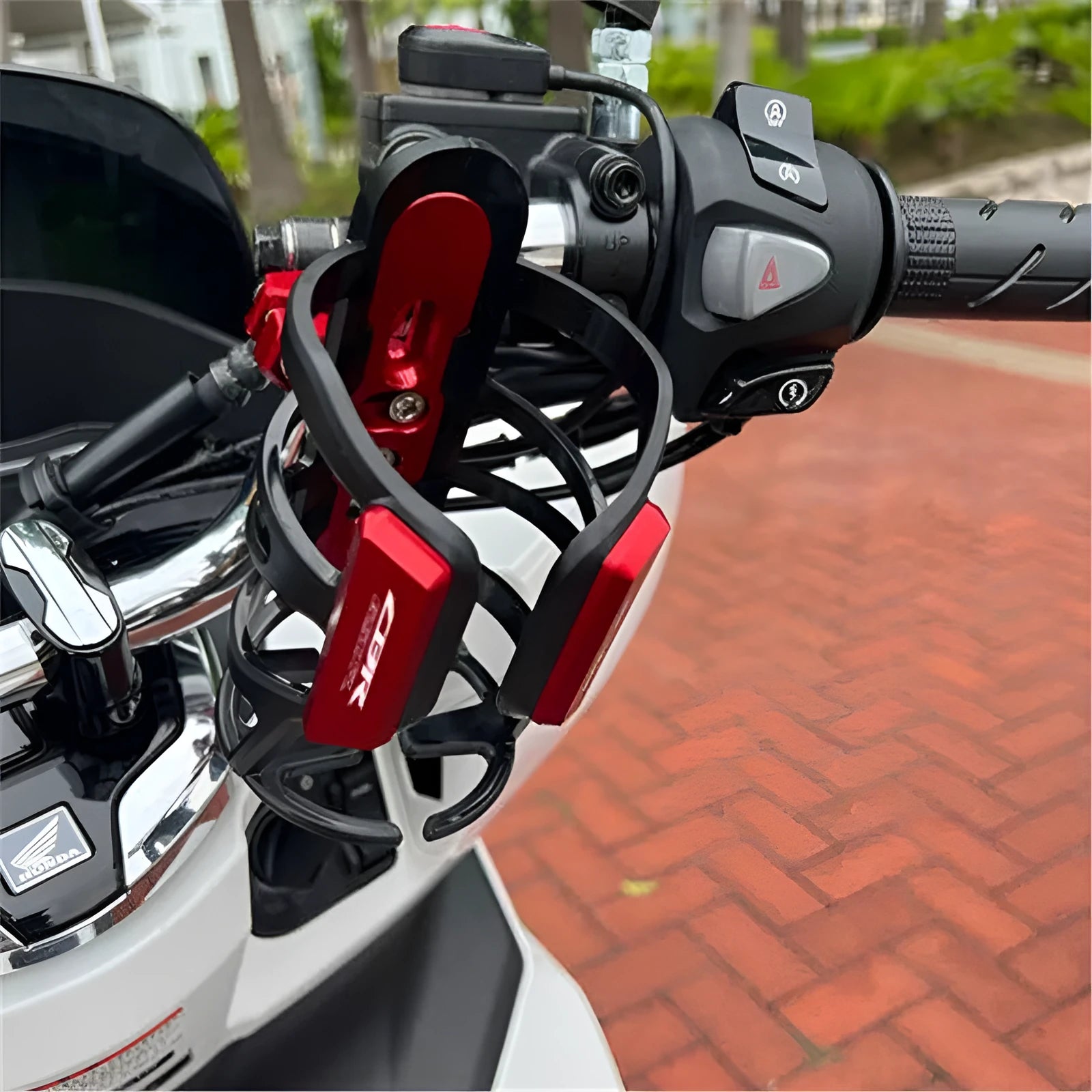 Aluminium alloy water bottle cage for Honda X-ADV750 and XADV150 scooters in multiple colour options