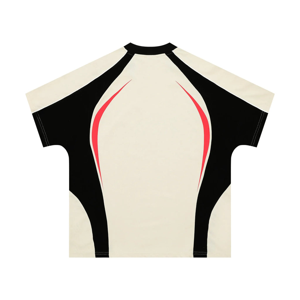 Men's loose t-shirt with printed letters in black or apricot colours, short sleeves, polyester fabric