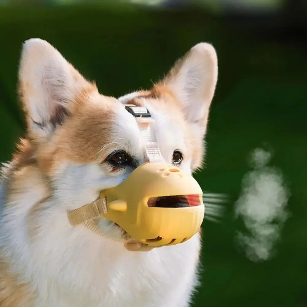 Portable dog muzzle breathable neoprene anti-biting adjustable for small medium dogs blue green yellow sizes L M XL XXL