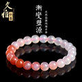 Natural gradient Yanyuan agate bracelet with geometric beads in salt source colour