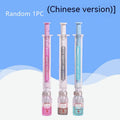 Vaccine design gel pen with black ink refill on a white background