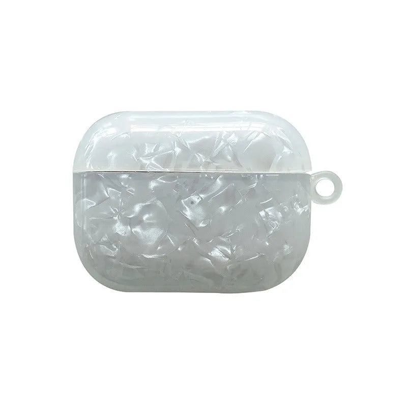 TPU protective case for Apple AirPods in leopard print, white, pink, purple, green marble, cherry shell, and water wave stripe options.