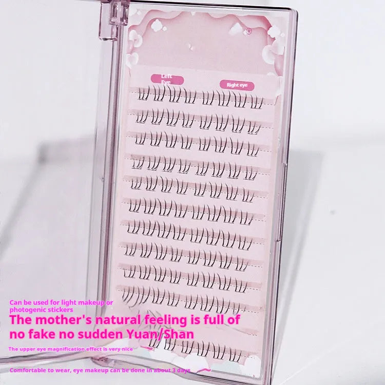 12-row lower false eyelashes with sheer root and pointed tails in 4-5-6mm lengths
