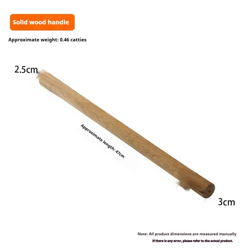 Unfinished locust wood tool replacement handle for axes, sickles, and hoes showing wood grain