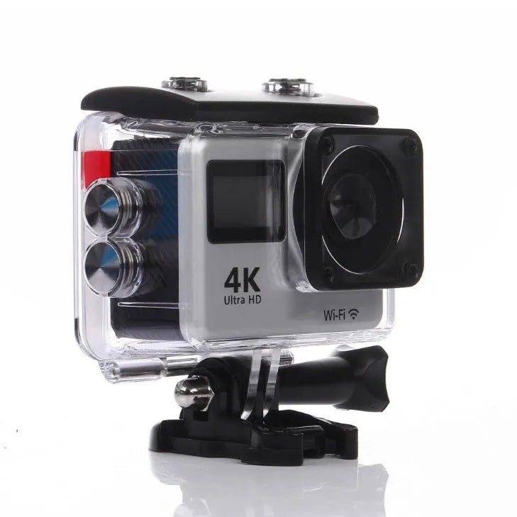 4K HD dual screen WiFi sports camera with remote control, 30m waterproof, Black or Silver