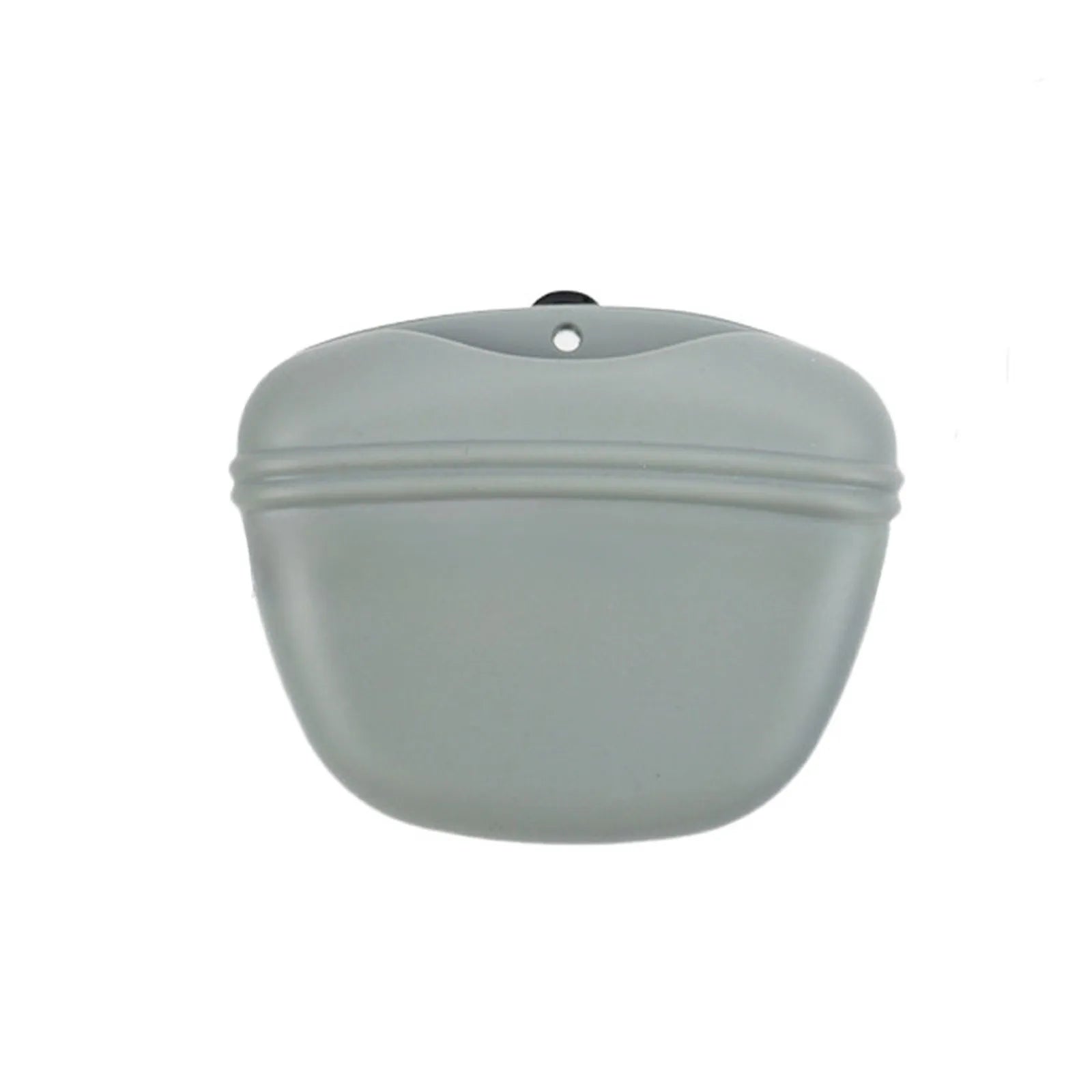 Silicone dog training treat pouch with belt clip and magnetic closure, shown in assorted colours.
