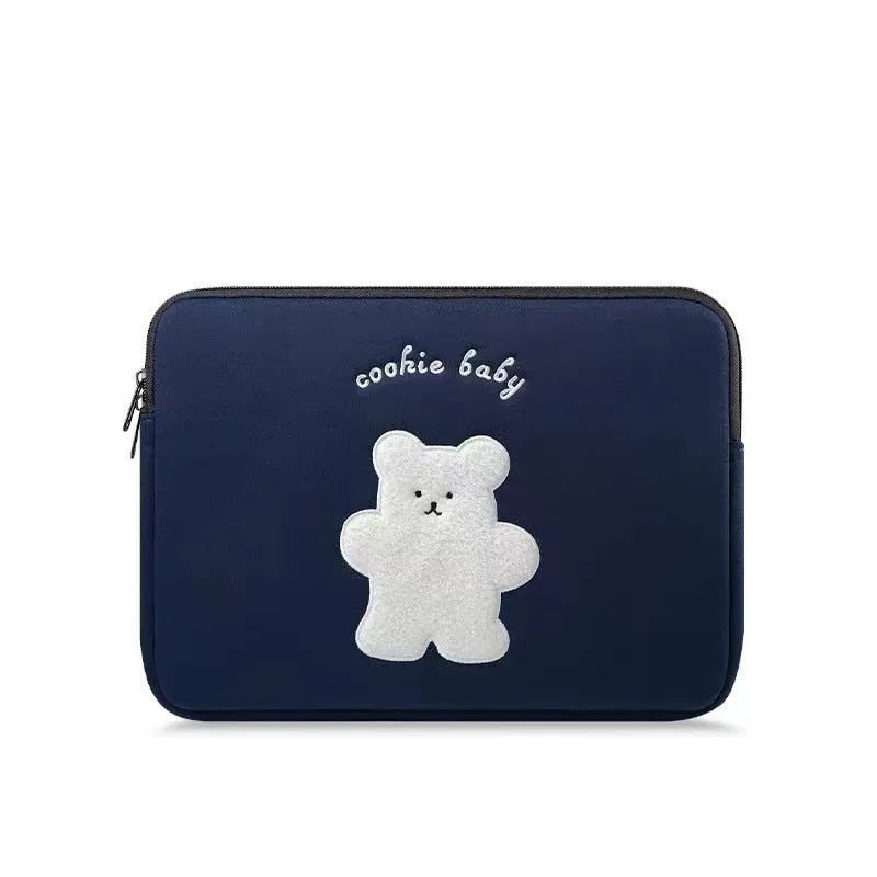 Embroidered laptop sleeve with animal pattern for 13.3 to 15.6 inch laptops