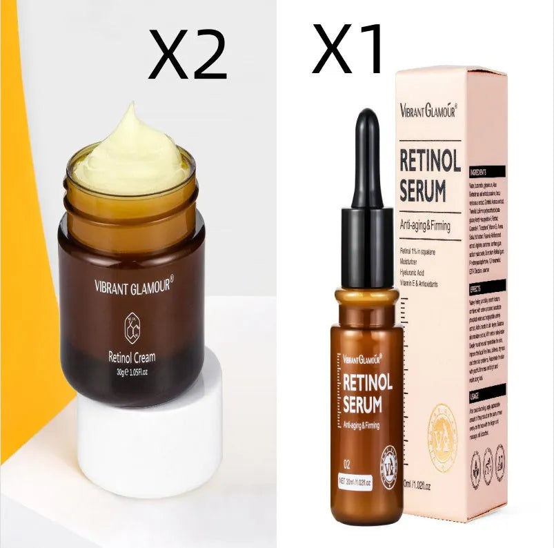 30ml bottle of retinol facial serum for reducing dry lines and fine lines.
