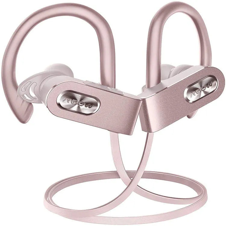 Flame2 hanging ear Bluetooth headset in black, pink or red colours showing bilateral stereo design