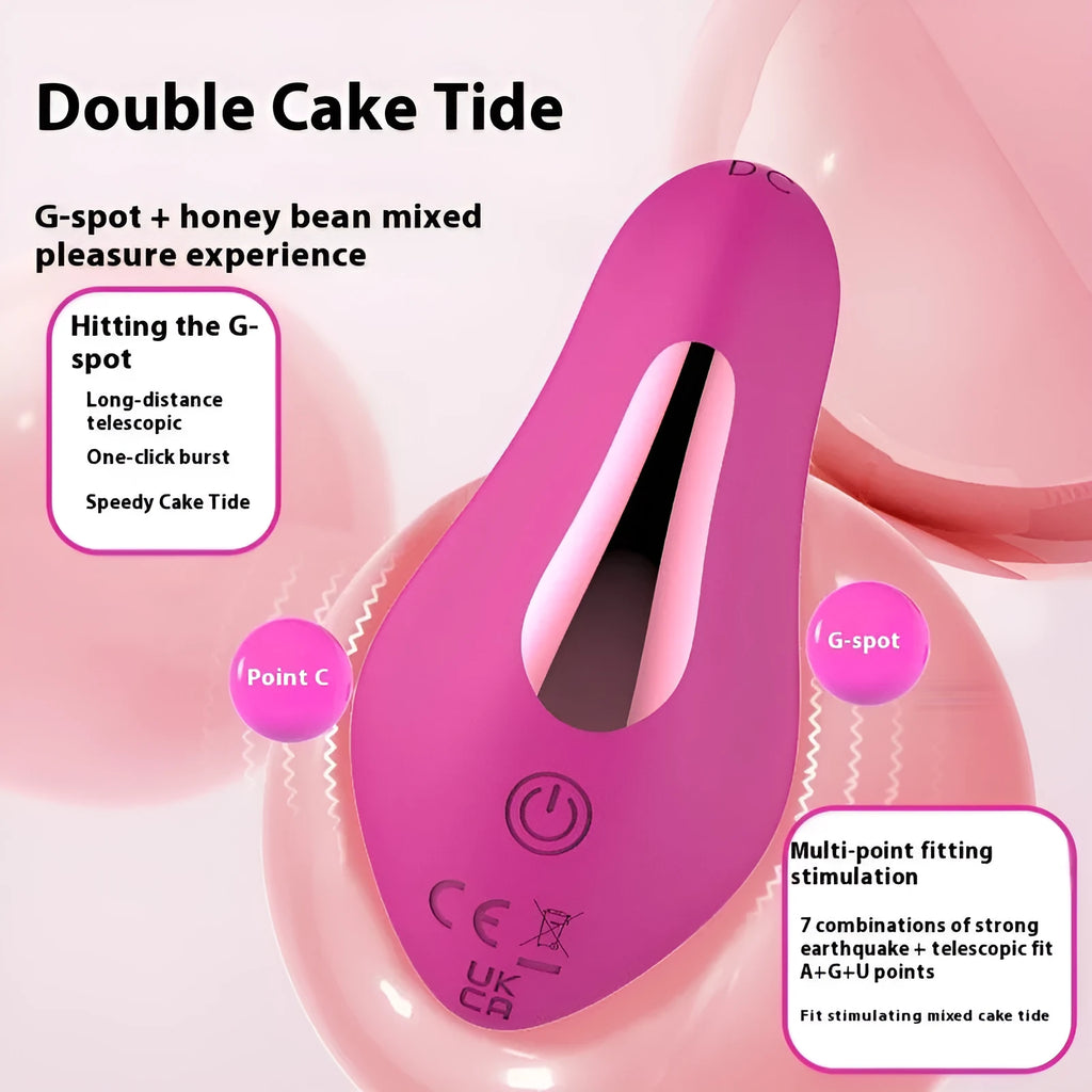 Rose red APP remote control wearable female massager with USB charging port.