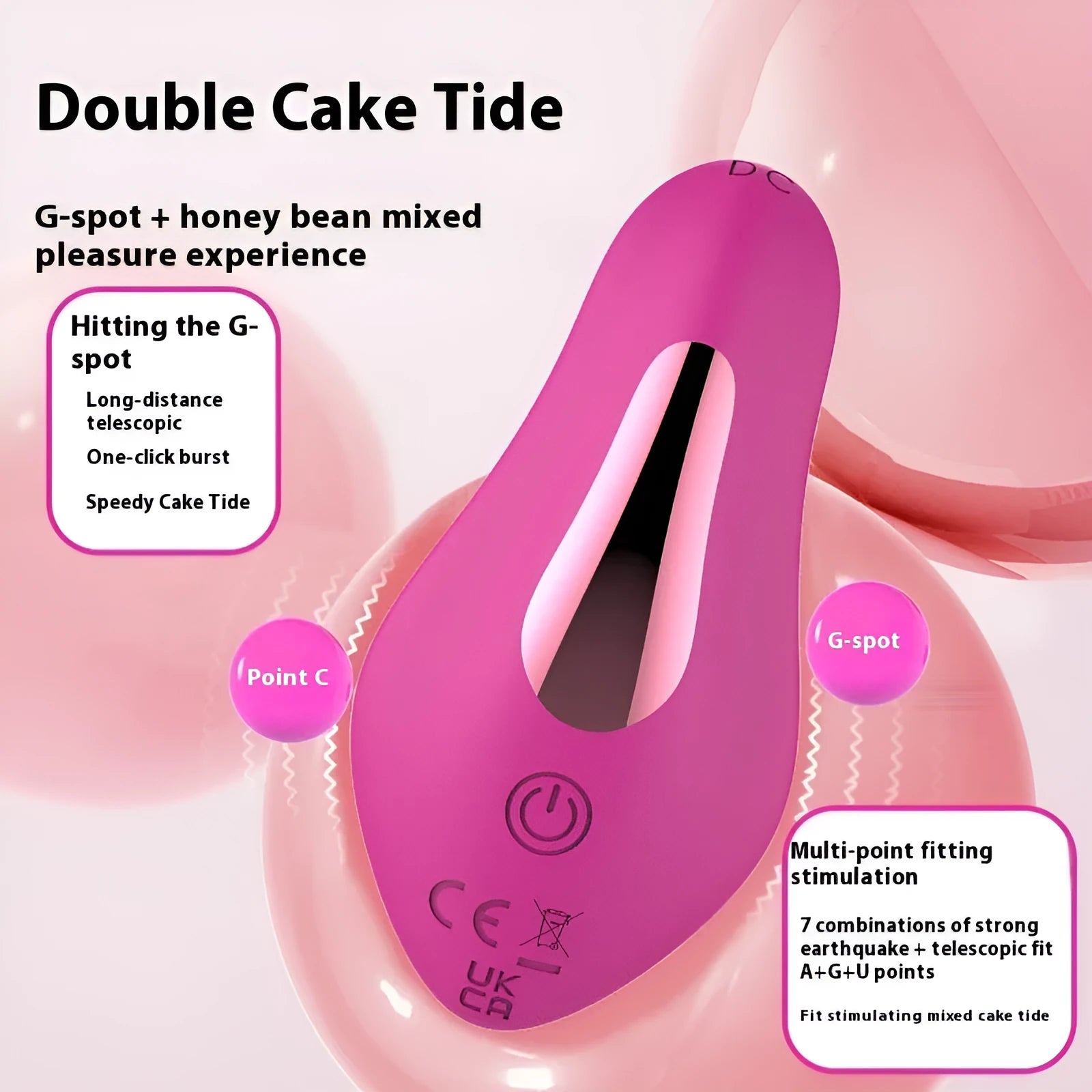 Rose red APP remote control wearable female massager with USB charging port.