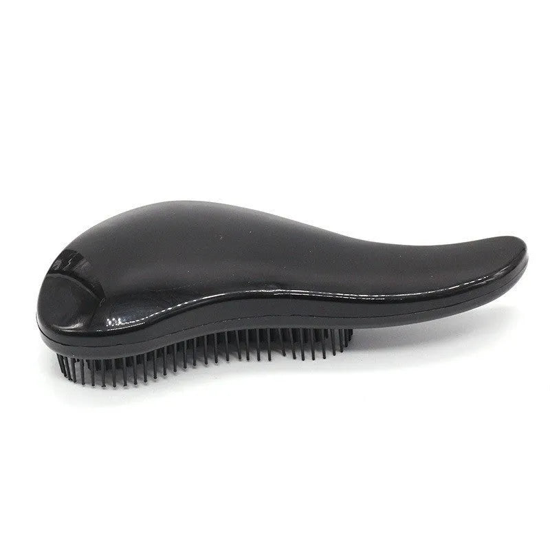 18cm plastic hair comb detangling anti-knot styling tool in black colour
