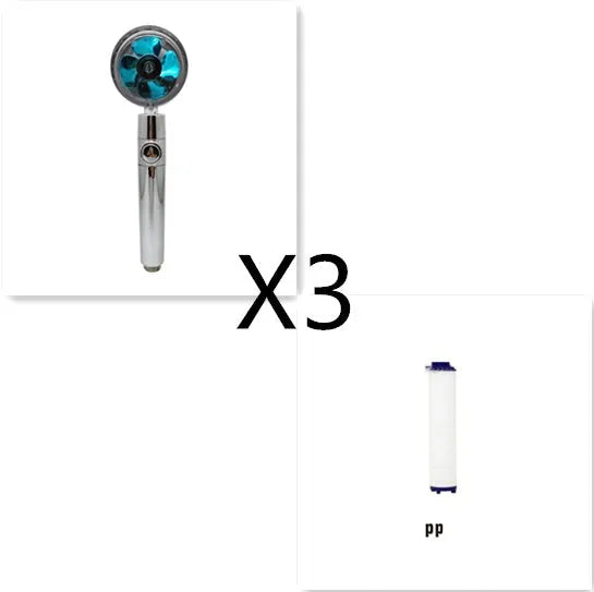ABS water saving shower head with round head, chrome alloy finish, and 360-degree rotating joint