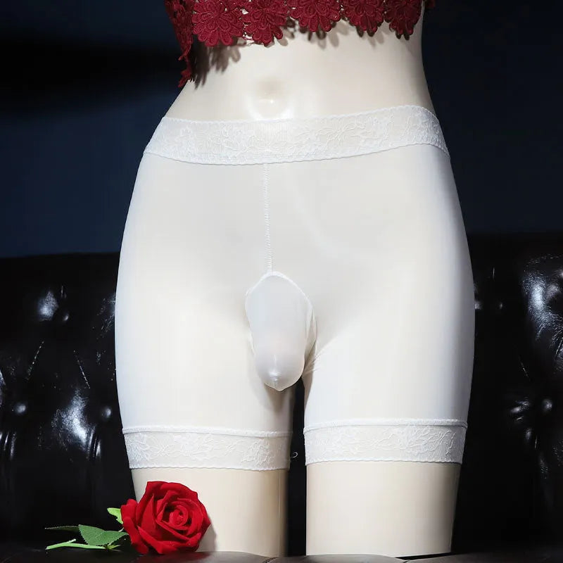 Ultra-thin silky men's boxers in ice silk fabric showing solid colour options