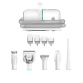 White and green ABS dog grooming tool with 9000Pa suction, 1000ml dust box, 1.3m hose, and comb attachments