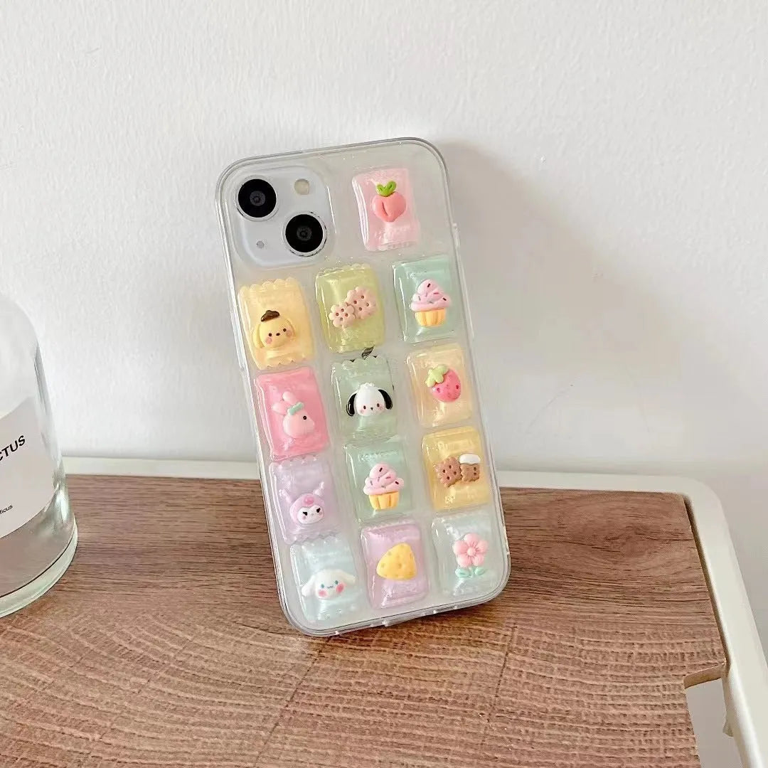 Creative adhesive candy TPU iPhone case with three-dimensional candy design for iPhone 11 12 13 14 X XR XS Max