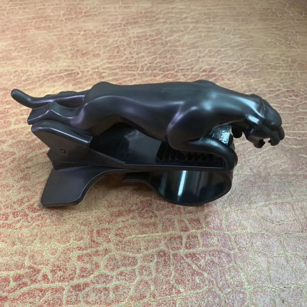 Car Leopard mobile phone holder with rotating bracket in black finish mounted on car dashboard