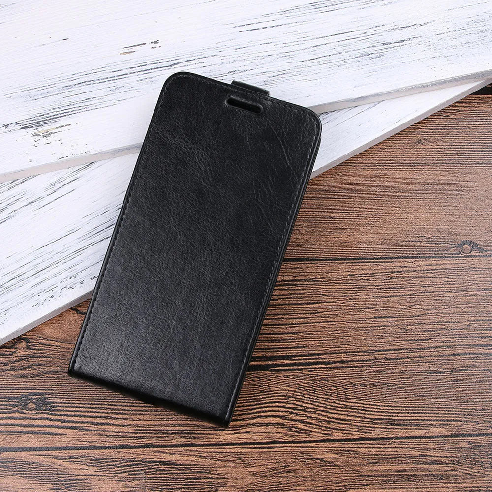 Huawei Honor 7X leather wallet phone case in a choice of colours showing card slots and crazy horse texture.