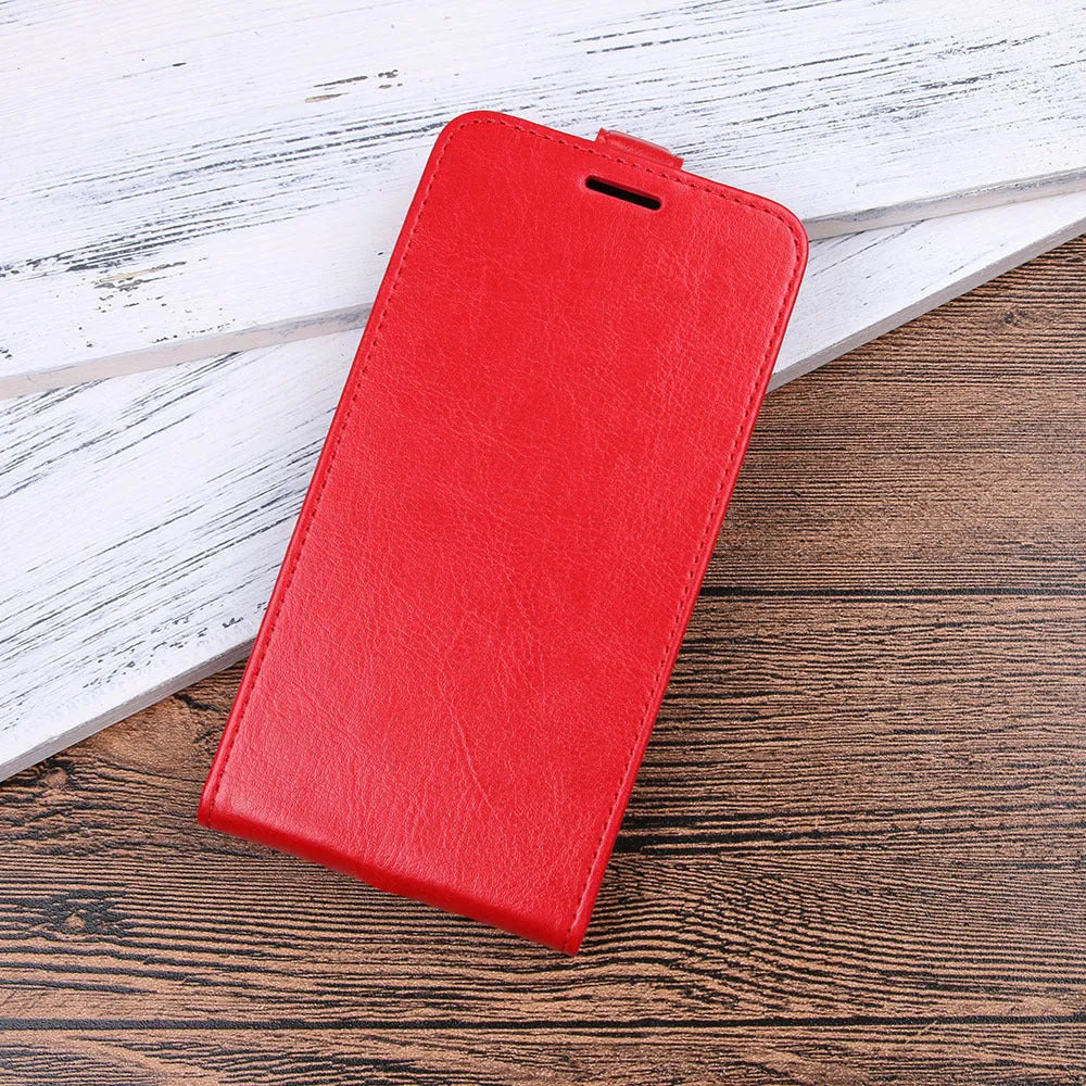 Huawei Honor 7X leather wallet phone case in a choice of colours showing card slots and crazy horse texture.