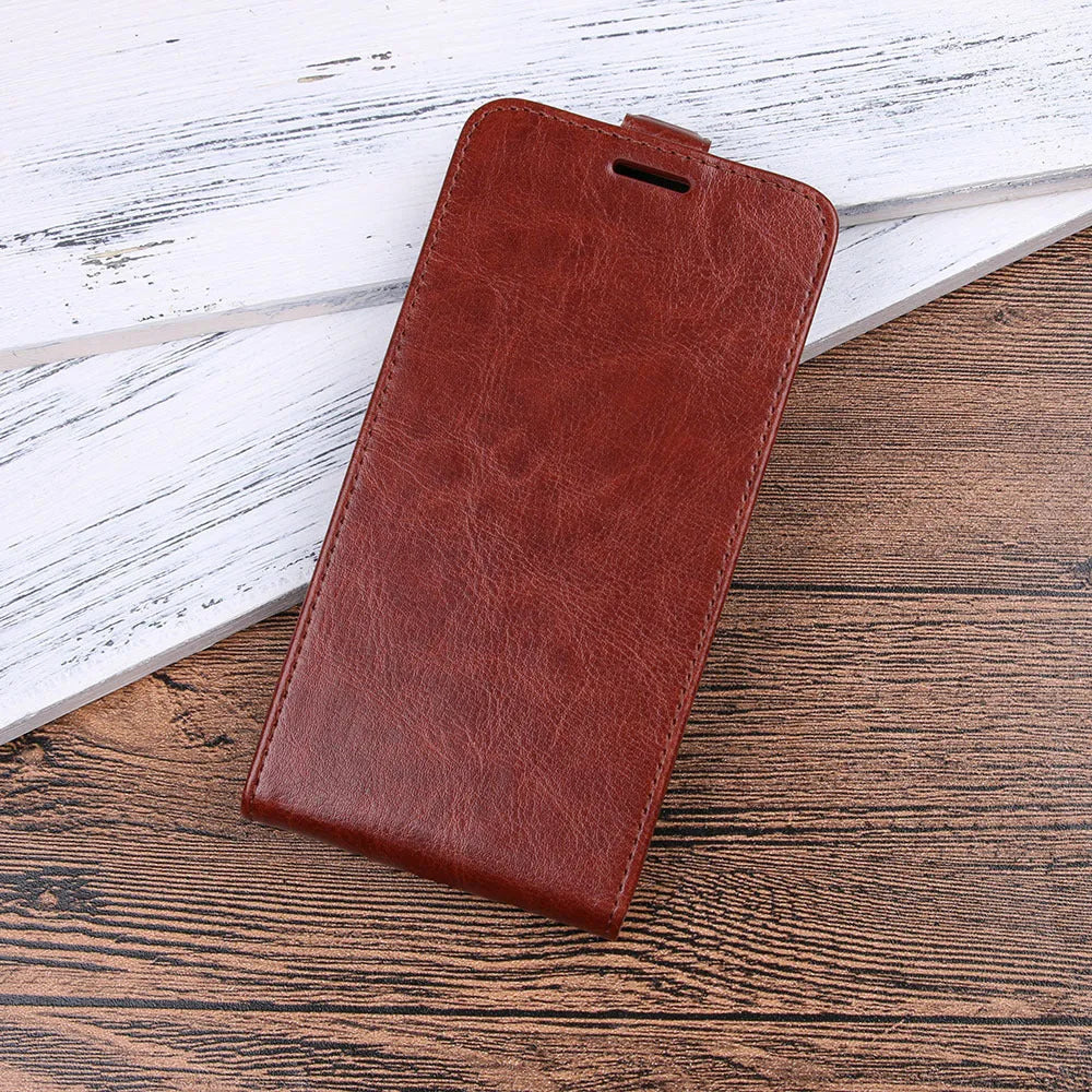 Huawei Honor 7X leather wallet phone case in a choice of colours showing card slots and crazy horse texture.