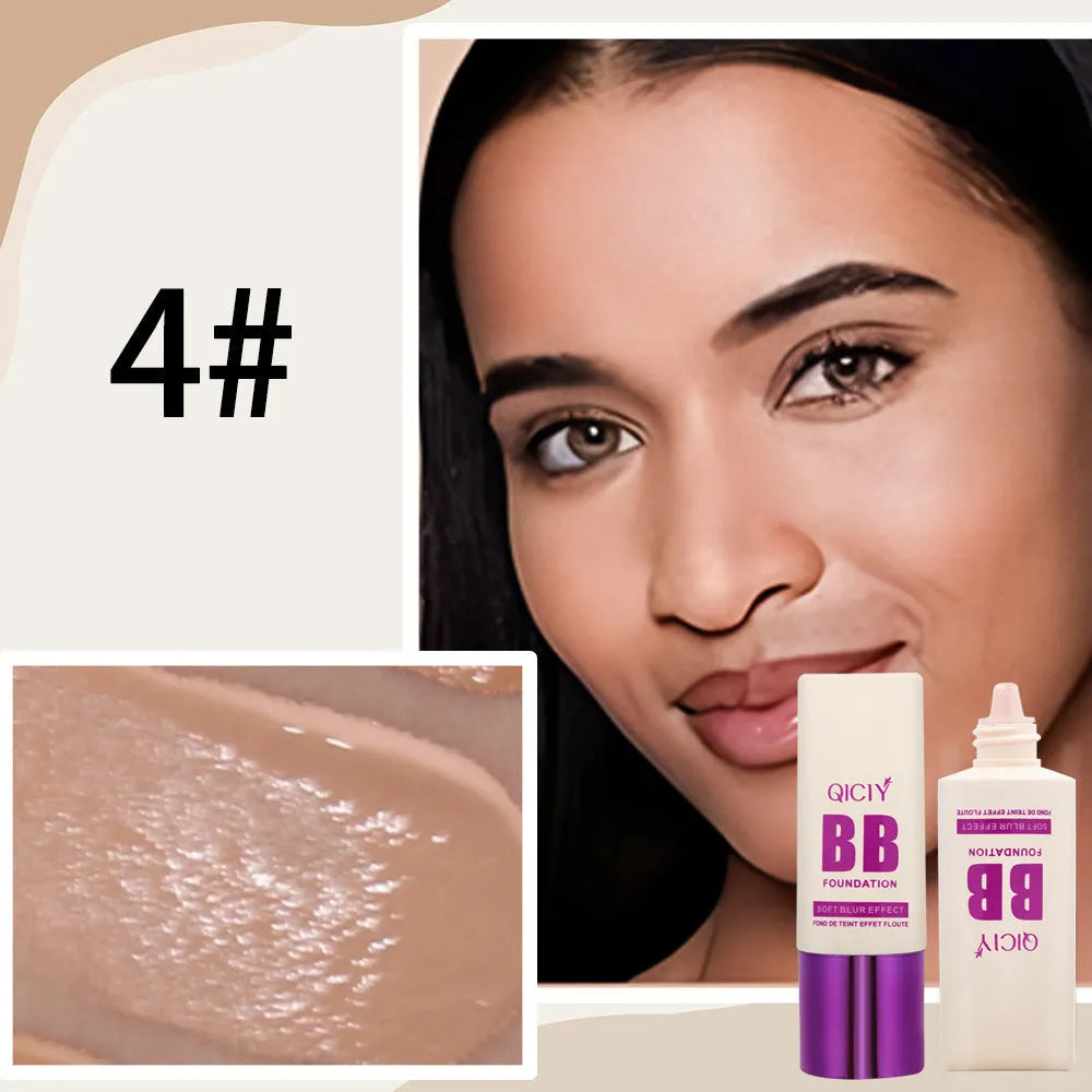 Feeding bottle of BB cream liquid foundation concealer showing brightening repair formula.