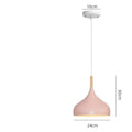 Creative macarone style single-head fishline pendant lamp with adjustable cord against a coloured background.