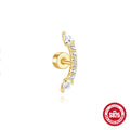 S925 sterling silver flat column thread piercing geometric ear bone studs in gold colours
