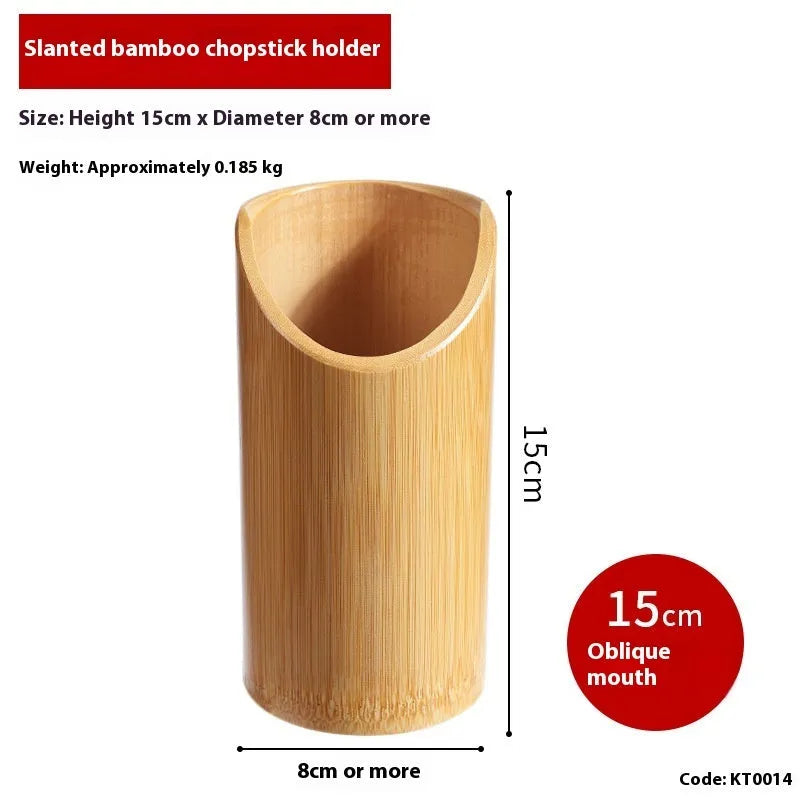 Portable bamboo chopsticks holder tube in creative style with multiple size options