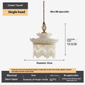 Tassel chandelier with copper lamp body and glass lampshade for dining room or bedroom