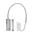 Wireless rolling shutter door magnetic smart detector in silver finish on a white background