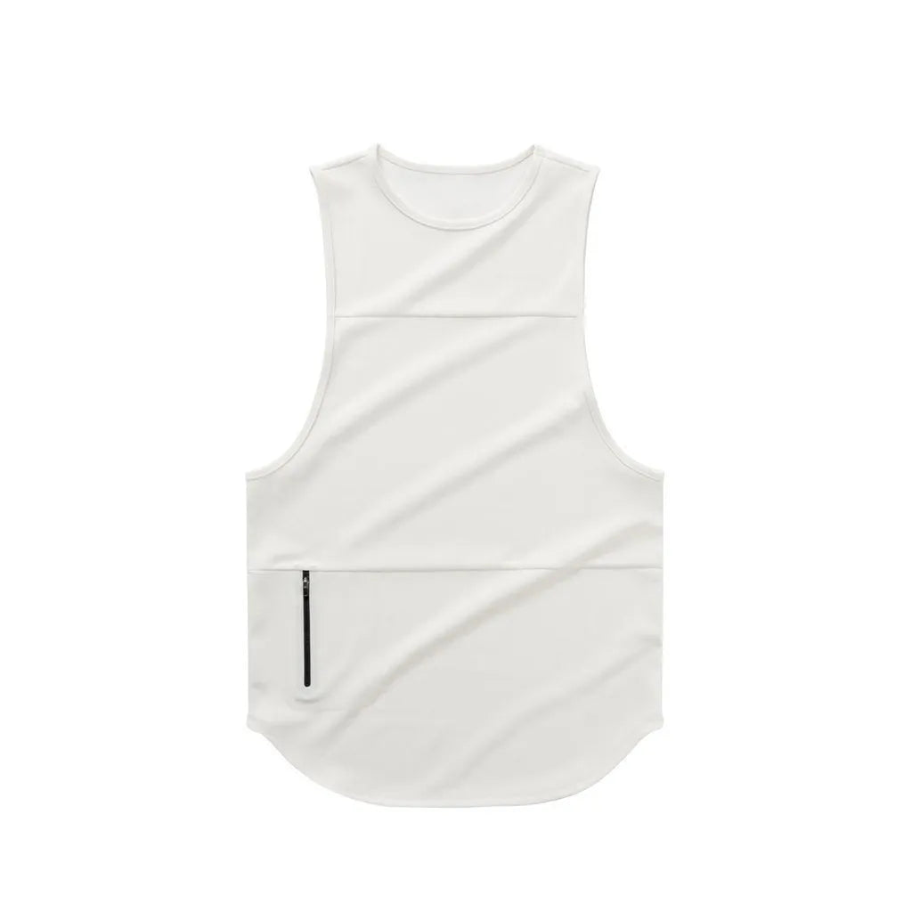 Men's quick-drying sports vest, cotton blend, sleeveless running top, five colours, sizes M-XXXL