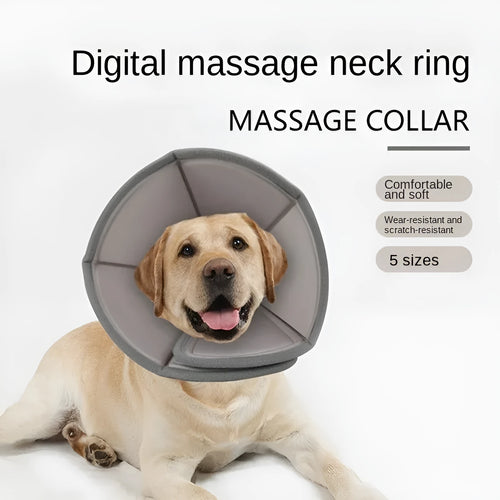 Adjustable soft cone protective collar for cats and dogs in five sizes S to XXL for post-surgery wound recovery