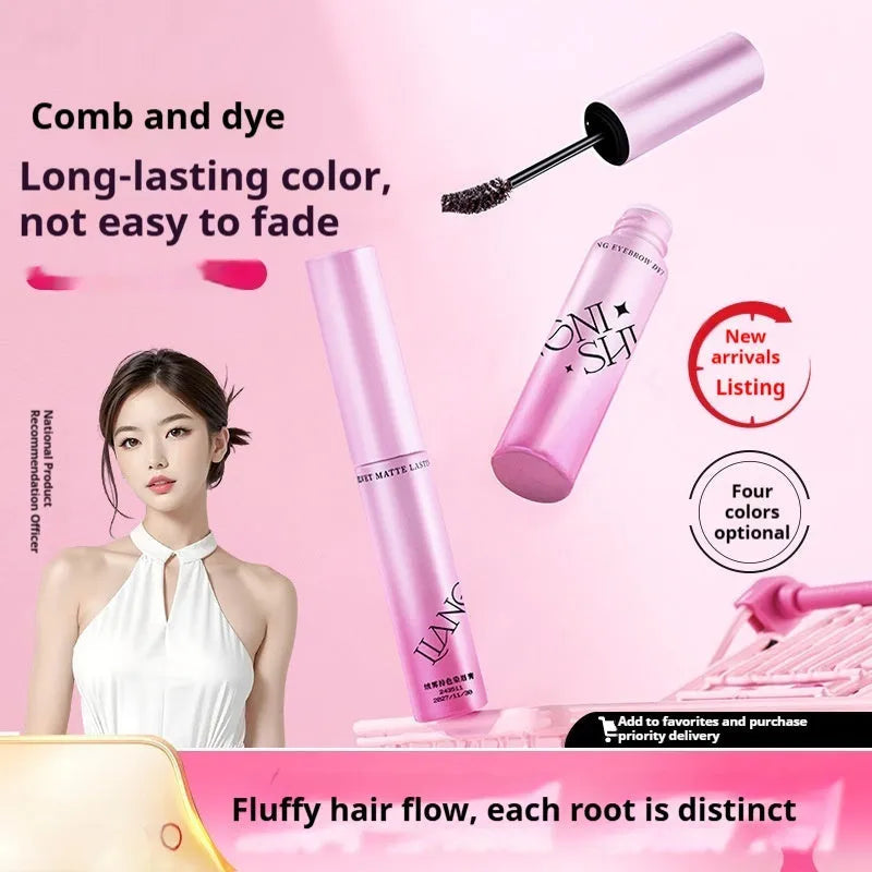 Velvet fog eyebrow cream in packaging showing four natural colour shades including grey, brown and black variations