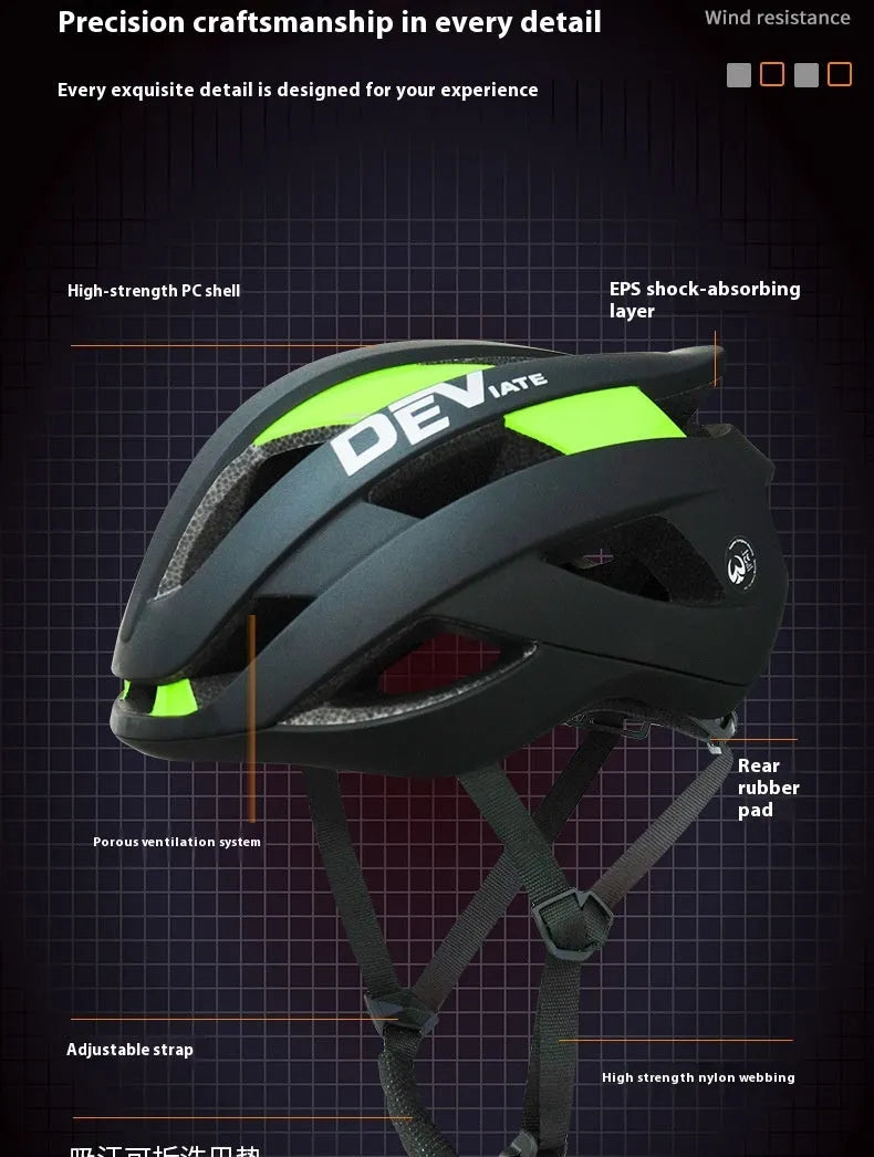 Matte black adult bicycle helmet with adjustable 56-61cm head circumference and coloured accent options