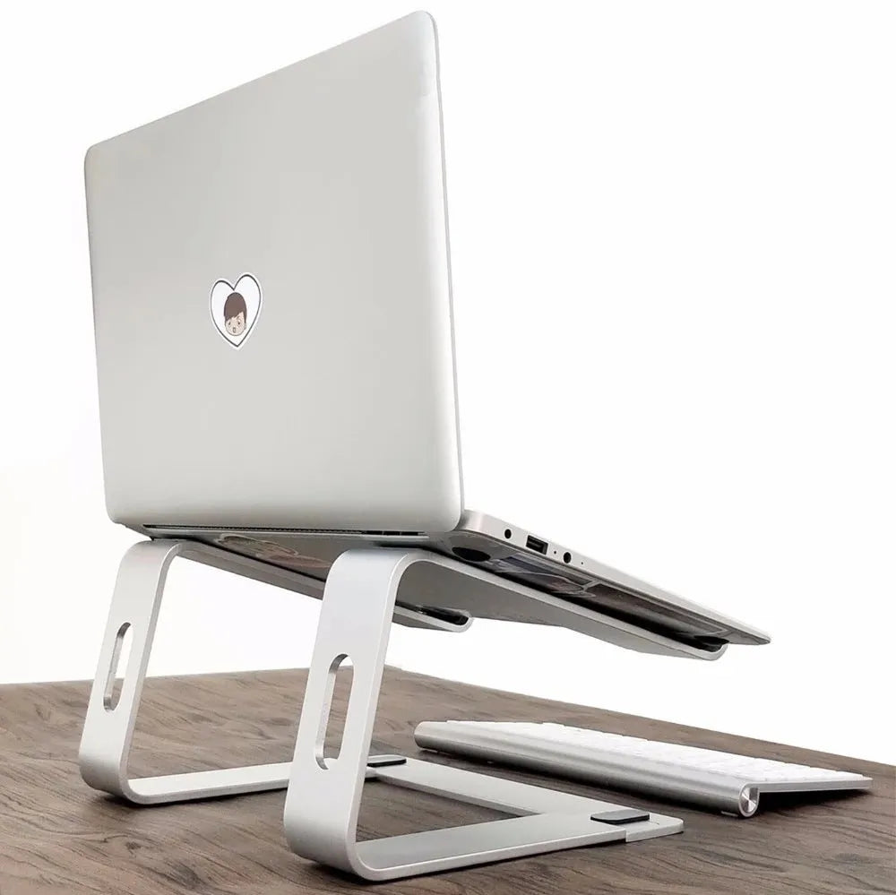 Aluminium alloy notebook stand and desktop computer cooling bracket in black, grey, rose gold, and silver grey, 14.5 x 22.5 x 26cm