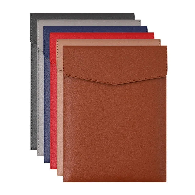 A4 PVC vertical file bag in black, business document organiser with seven colour options