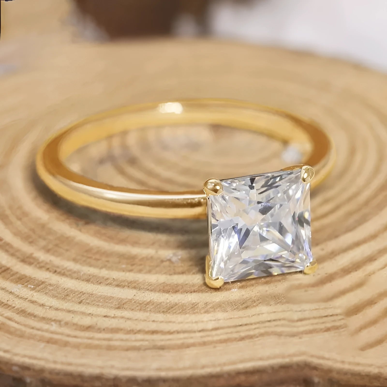 Simple geometric 925 silver ring for women in silver, gold, and rose gold finishes.