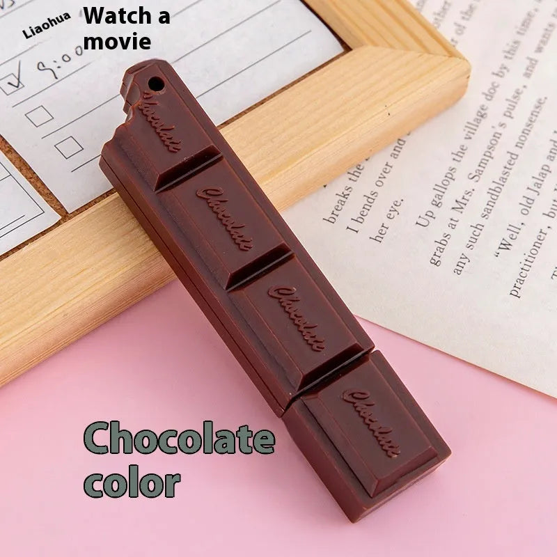 Chocolate-themed ballpoint pen with cartoon food design and 0.5mm bullet tip in three colour options