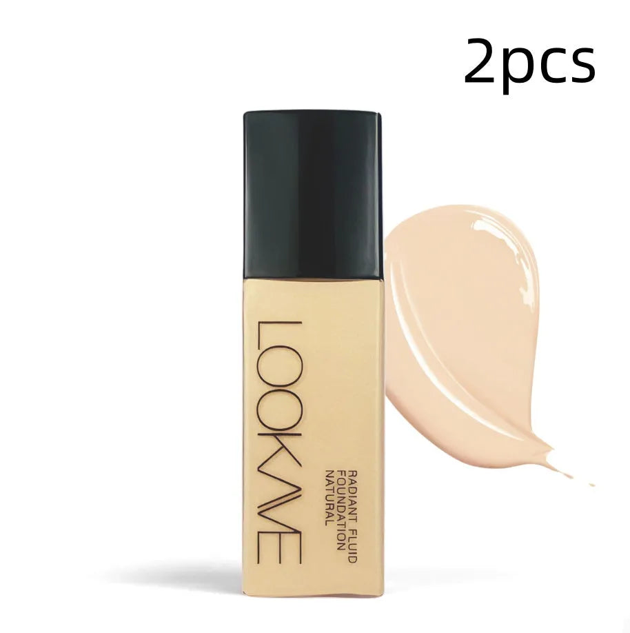 LOOKAVE matte liquid foundation bottle in 21c size with shade options LK63C-01 to LK63C-06
