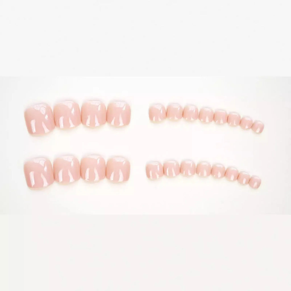 Skin tone false toenail stickers with glue for cosplay application.