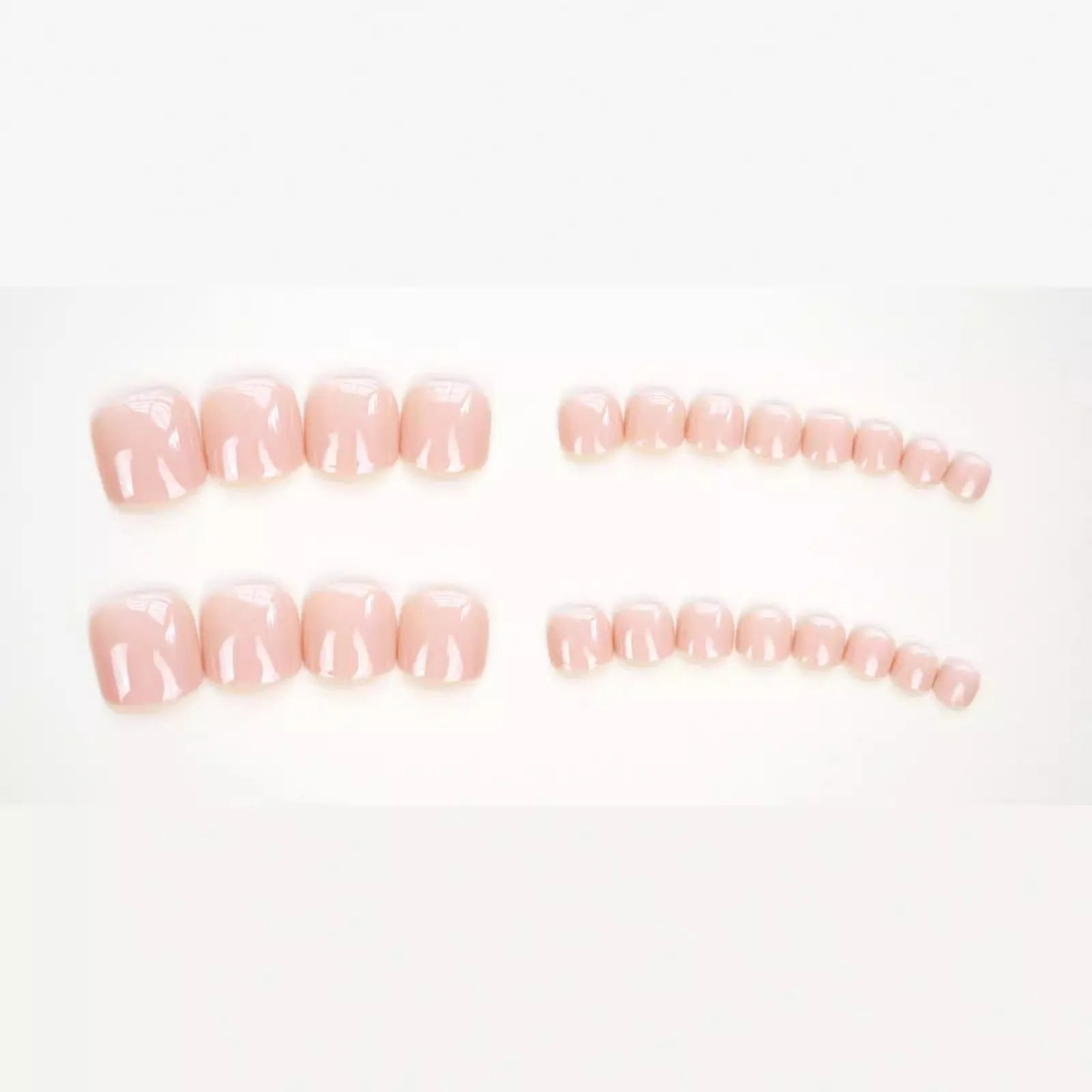 Skin tone false toenail stickers with glue for cosplay application.