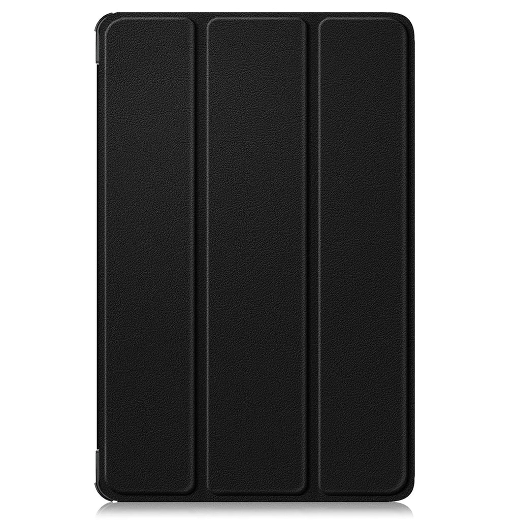 Samsung Tab S10 FE Plus 13 inch protective tablet case in black with built-in bracket stand open on a desk
