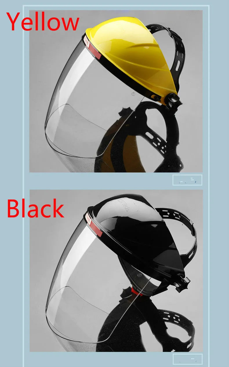 Heat-proof oil fume mask PC face shield in black, blue, orange, pink, or yellow for kitchen cooking