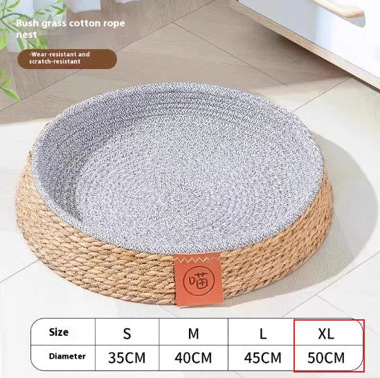 Rattan cat nest pet bed in four size options S M L XL
