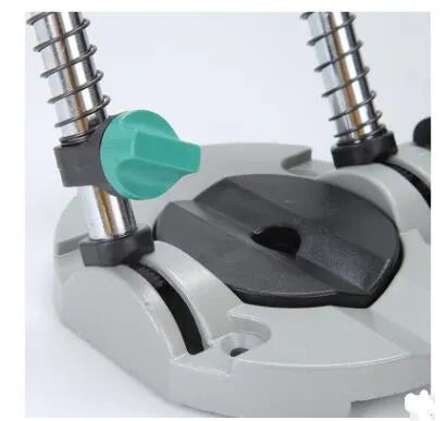 Black electric drill bracket with wide range of motion for safe and practical drilling tasks