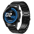 Black multifunctional sports watch with 1.3-inch touchscreen display showing step count