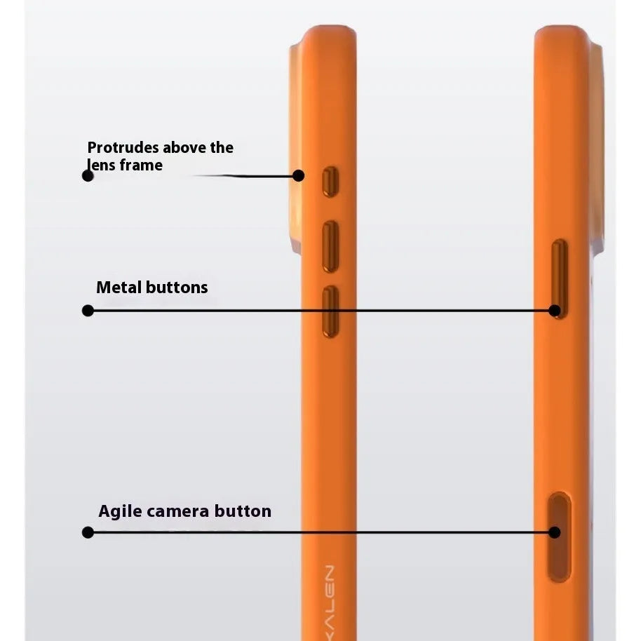 Two-tone magnetic suction AI photo button phone case for iPhone 16 and 17 series in several colour options