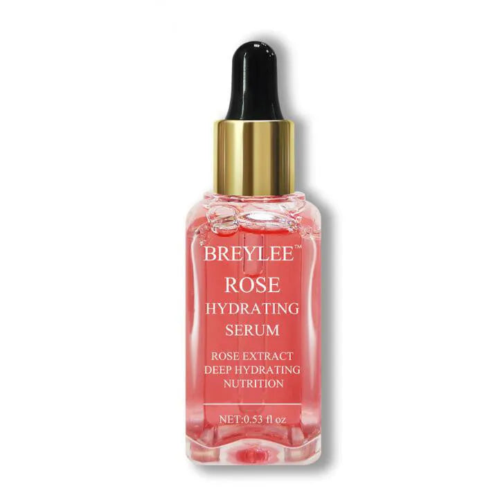 15ml hyaluronic acid face serum in a dropper bottle, blue, red and rose essence colour options
