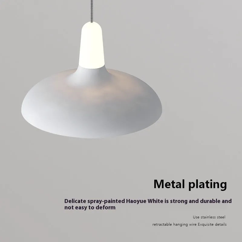 Modern minimalist adjustable bedside pendant light in Nordic style with three colour settings