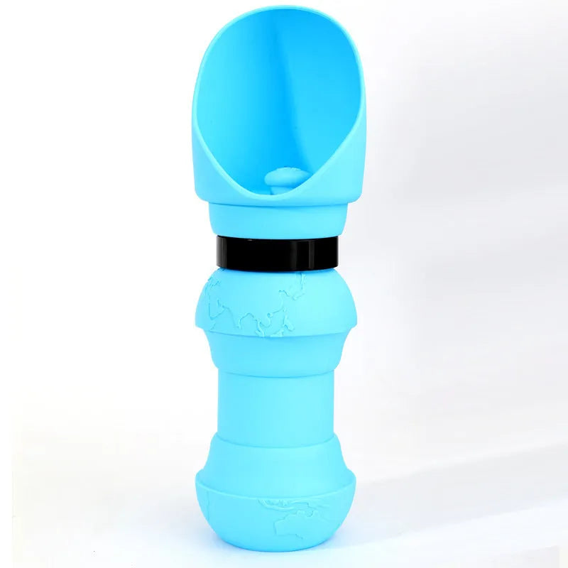 A collapsible silicone folding cup for pets, shown in a green pineapple colour with a 350ml capacity.